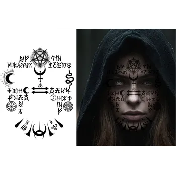 Karnevalový doplněk GuircaTetování na obličej – Satanic Halloween