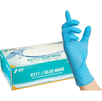 Vyšetřovací rukavice NITRAS Nitrilové rukavice modré - BLUE WAVE 100 ks Velikost: XL (10)
