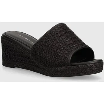 Dámské pantofle Pantofle Tommy Hilfiger TH ROPE WEDGE SANDAL FW0FW07927 černá 99X, EUR 41