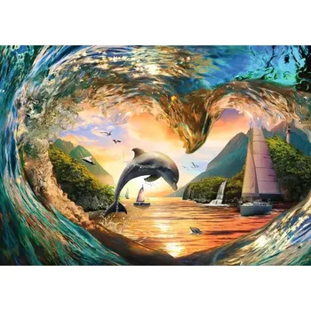 Hračka Puzzle Srdce mořských vln 1000 dílků RAVENSBURGER