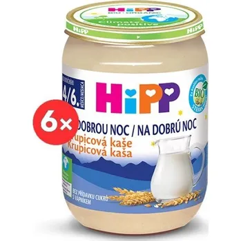 Dětská výživa HiPP BIO Kaše na dobrou noc krupicová - 6× 190 g