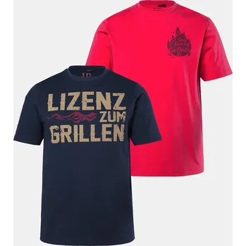 Pánské tričko JP1880, Plus size Tričko JP1880, 2-balení, krátké rukávy, potisk na hrudi, do 8XL pro plnoštíhlé nadměrná velikost, 846680524-1456, červený, 7XL, Plus size oblečení, Oblečení pro vysoké muže, Nadměrné velikosti, Oblečení pro plnoštíhlé.