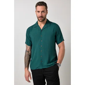 Pánská košile JP1880, Plus size Košile JP1880, krátké rukávy, Cuba límeček, Cuba střih, do 8XL pro plnoštíhlé nadměrná velikost, 835499740-1457, tyrkysový, L, Plus size oblečení, Oblečení pro vysoké muže, Nadměrné velikosti, Oblečení pro plnoštíhlé.