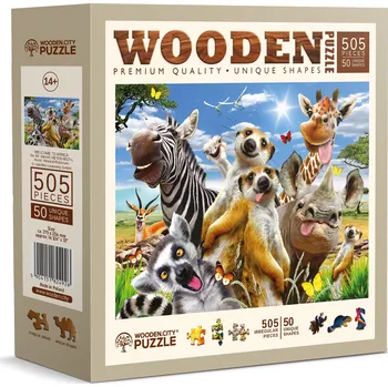 Dětské zboží Wooden City dřevěné puzzle Vítejte v Africe 505 dílků