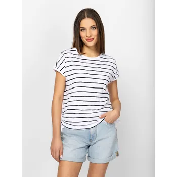 Heavy Tools triko s proužky krátký rukáv Mia bílé Velikost: XS