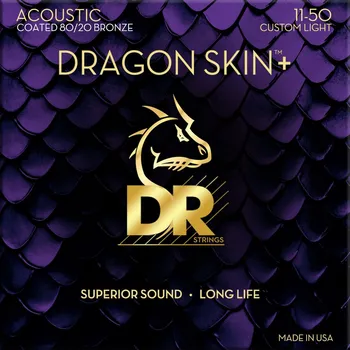 Příslušenství pro strunný nástroj DR Strings Dragon Skin+ Coated 80/20 Custom Light Struny pro akustickou kytaru