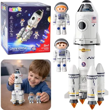 Hračka Edukativní raketa 5 v 1 s astronauty, světly, zvuky a projektorem