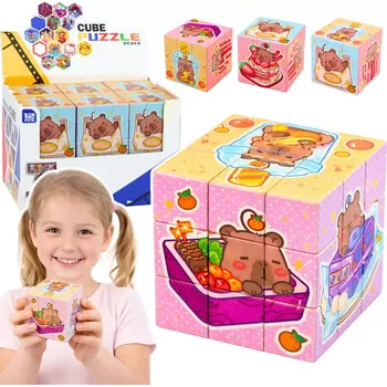 Hračka Edukační logická kostka s kapybarou 6 × 6 cm