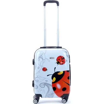 Malý dětský kufr na kolečkách beruška 30l Worldline 809 bílá