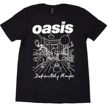 Pánské tričko Oasis Tričko Definitely Maybe Line Drawing Unisex Black M