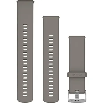 Řemínek na hodinky Garmin řemínek Quick Release 22, silikonový, Silver grey, přezka Silver
