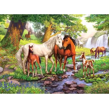 Puzzle Ravensburger puzzle Koně u řeky XXL 300 dílků