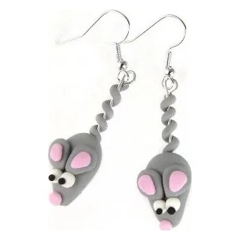 Náušnice Fimos Náušnice Fimo - myšky S2569