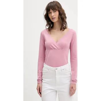 Pánské tričko Tričko s dlouhým rukávem Hollister Co. KI339.5066.620 růžová 34X, vel. L