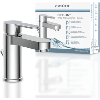 Sprchový set SCHÜTTE ELEPHANT, umyvadlová baterie s táhlem, koupelnová baterie s odtokovou soupravou umyvadlo v chromu | 34210