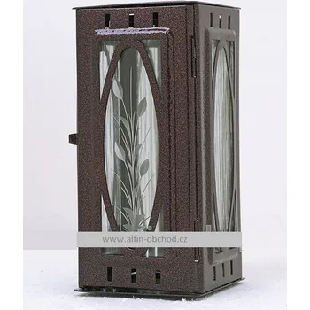 Smuteční dekorace Svítilna na pomník závěsná velká výstřih ovál- staroměď