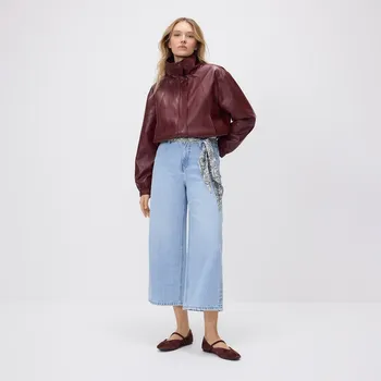 Dámské oblečení Reserved - Culotte džíny s šátkem - modrá - 846IU-05J - 846IU-05J-38