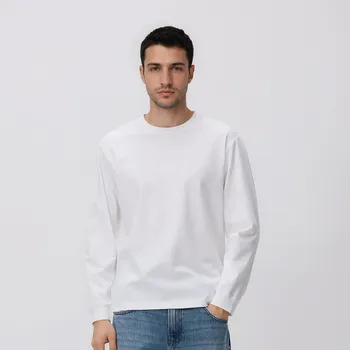 Reserved - Tričko s&nbsp;dlouhými rukávy s vysokým podílem bavlny - bílá - 949HL-00X - 949HL-00X-L