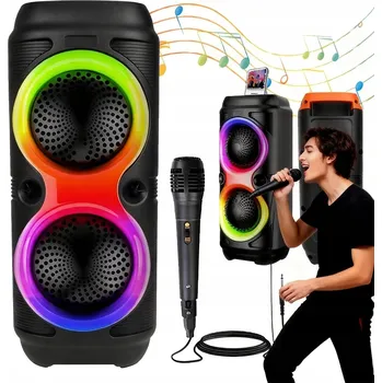 BLUETOOTH 5.0 RGB REPRODUKTOR KARAOKE S MIKROFONEM TWS STEREO FM RÁDIO