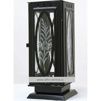 Smuteční dekorace Svítilna na postavení výstřih ovál - malá - černá