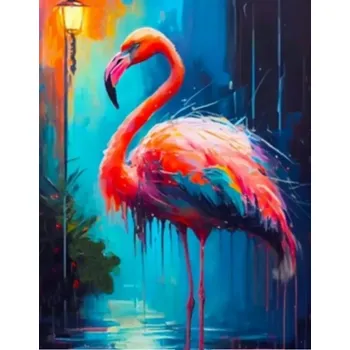 Diamantové malování Diamantové malování Barevný plameňák 30 × 40 cm