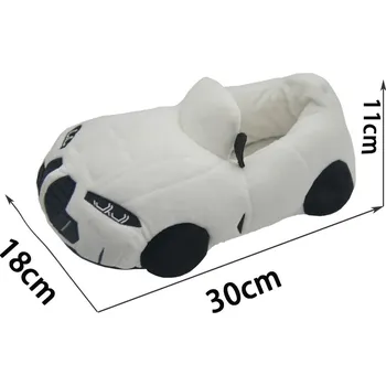 Pánské pantofle OEM Plyšové papuče ve tvaru auta BARVA / MODEL: AUTO - BÍLÉ
