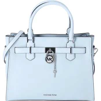 Kabelka Kožená kabelka Michael Kors Hamilton medium key lock světle modrá