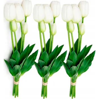 umělá květina 3x TULIPÁN UMĚLÝ GUMOVÝ UMĚLÉ KVĚTINY JAKO ŽIVÉ KYTICE TULIPÁNŮ 3KS