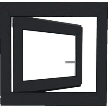 Okno Bravo Plastové okno UNI OS1 90X90 P, bílé/ antracit 7016 - dvojsklo