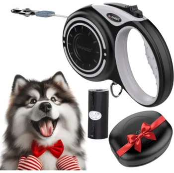Vodítko pro psa VODÍTKO PRO PSA automatické PÁSKOVÉ navíjecí + zásobník DOGNESS 5m do 36 kg L