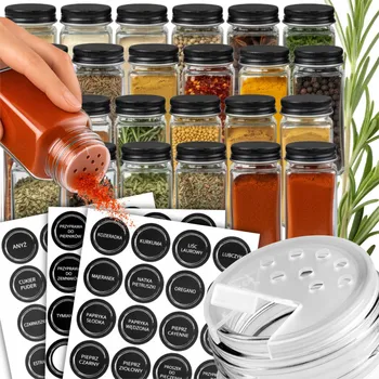 Sklenice Skleničky na koření 24ks Multifunkční průhledné do kuchyně zásuvky