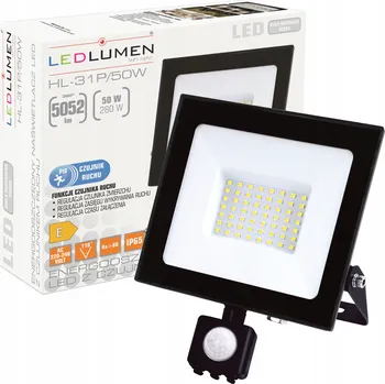 LED reflektor Ledlumen 50W 5052 lm s pohybovým senzorem, bílá neutrální 4000 K