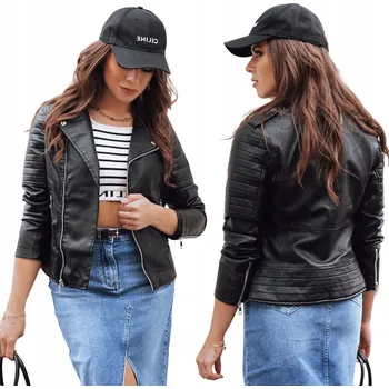 Moto bunda Dámská kožená bunda křivák černá TY3959 - L