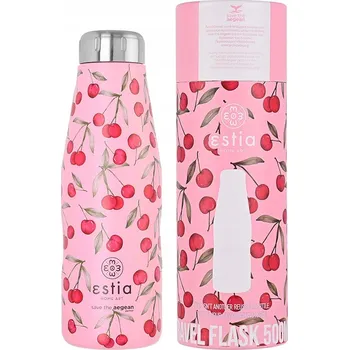 Termoska Termoska na kávu, čaj 500 ml růžová s třešněmi