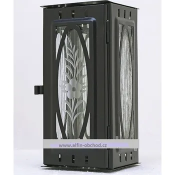 Smuteční dekorace Svítilna na pomník závěsná velká výstřih ovál - černá