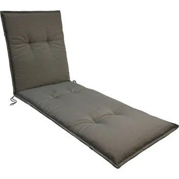 Podsedák Měkký látkový polstr na lehátko šedohnědý, šňůrky pro přivázání, 190x60 cm