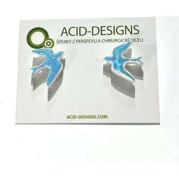Náušnice Náušnice Vlaštovky holografické - Acid Designs