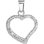 EVOLUTION GROUP Srdce, dekorované krystaly Swarovski 34093.1 (Ag925/1000; 0,2 g, bílé)