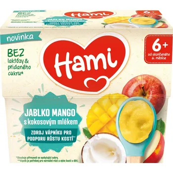 HAMI Jablko mango s kokosovým mlékem 4 × 95 g