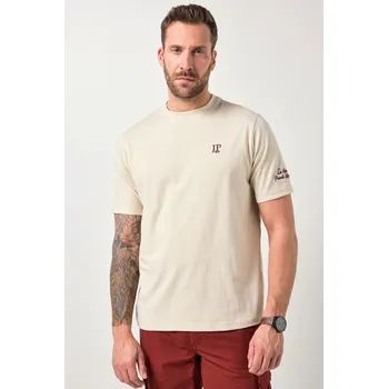 Pánské tričko JP1880, Plus size Tričko JP1880, krátké rukávy, výšivka na hrudi, do 8XL pro plnoštíhlé nadměrná velikost, 846659310-1455, hnědý, 6XL, Plus size oblečení, Oblečení pro vysoké muže, Nadměrné velikosti, Oblečení pro plnoštíhlé.