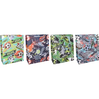 Dárková taška S 18 × 23 × 8 cm – dětská, fotbalové motivy