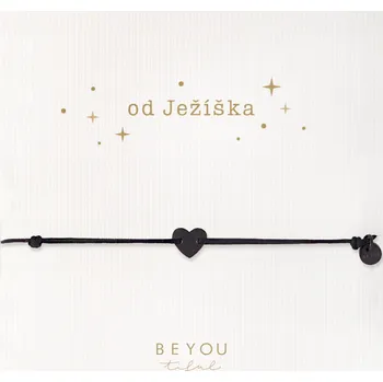 Náramek Dárková karta od Ježíška a náramek srdíčko na šňůrce