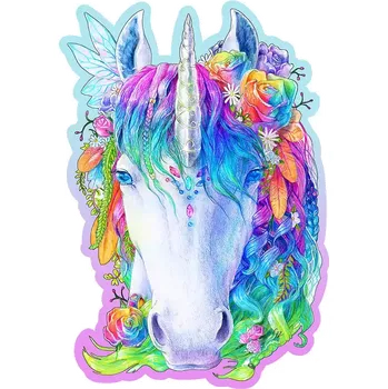 Dětské zboží Dřevěné puzzle stylový jednorožec 150 dílků WOODEN CITY