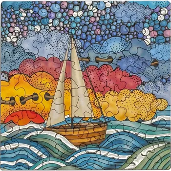 Puzzle CURIOSI Čtvercové Q Silver Plachetnice 72 dílků