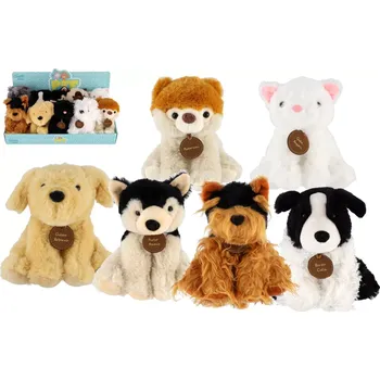plyšák Plyšový pejsek a kočička 18 cm – mix druhů, box 10 ks
