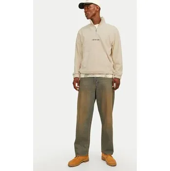 Pánská mikina Jack & Jones Fleecová mikina Vesterbro 12262981 Béžová Relaxed Fit XL