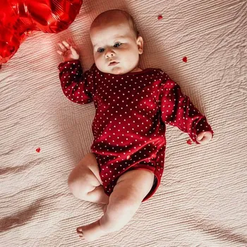 Kojenecké oblečení Eevi Body dlouhý rukáv se srdíčky Love BORDÓ - 74