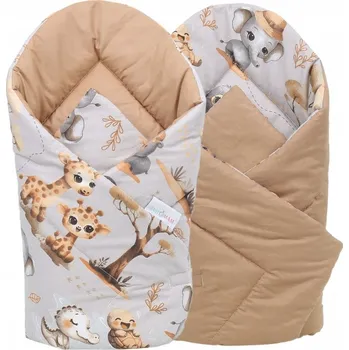 Zavinovačka Oboustranná zavinovačka pro miminka 80x80 cm BABYMAM PREMIUM - Dobrodružství v džungli/skořicová