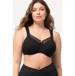 Ulla Popken, Plus size Podprsenka s kosticemi, měkké košíčky, síťovaná vsadka, košíčky C-E pro plnoštíhlé nadměrná velikost, 728703100-1122, černý, 95F, Nadměrné velikosti, Plus size oblečení, Oblečení pro boubelky, Oblečení pro baculky, Oblečení pro plno