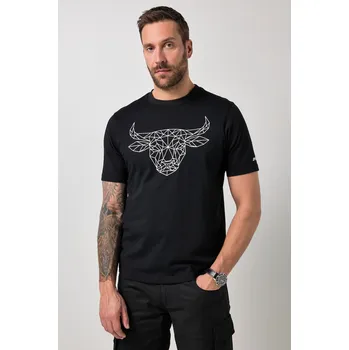 Pánské tričko JP1880, Plus size Tričko JP1880, krátké rukávy, potisk na hrudi, do 8XL pro plnoštíhlé nadměrná velikost, 846719100-1455, černý, 6XL, Plus size oblečení, Oblečení pro vysoké muže, Nadměrné velikosti, Oblečení pro plnoštíhlé.